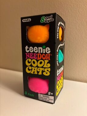 Teenie Needoh Cool Cats 3-Pack Stress Toys - Orange & Pink